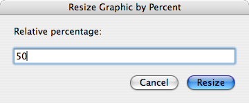 Resize Graphic by Percent dialog