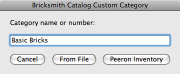 Screenshot: Naming a category to be loaded from a file