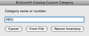 Screenshot: Naming a category based on a Peeron inventory