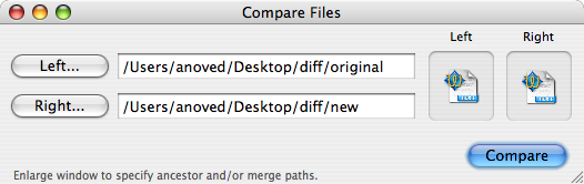 Compare Files dialog