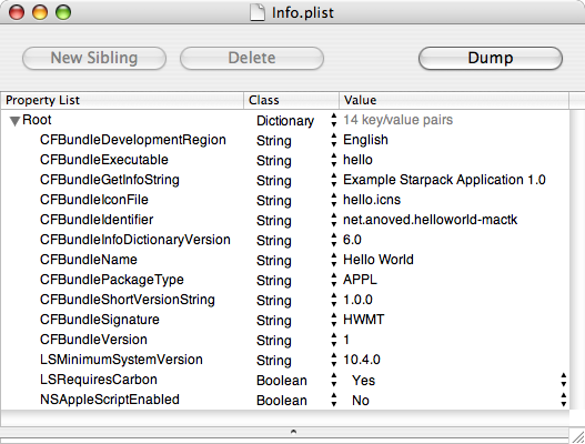 Info.plist in Property List Editor