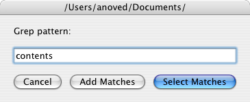 Select Grep dialog screenshot