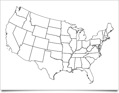 U.S. states are easily recognized.